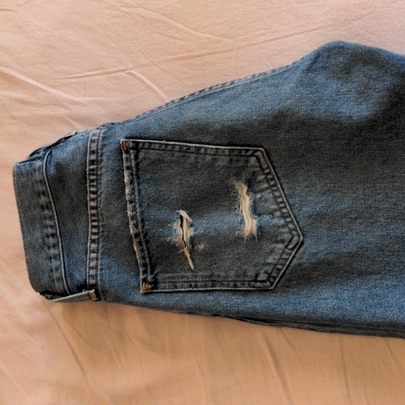 AGOLDE High Waisted Blue Ripped Jeans - Picture 5 of 13